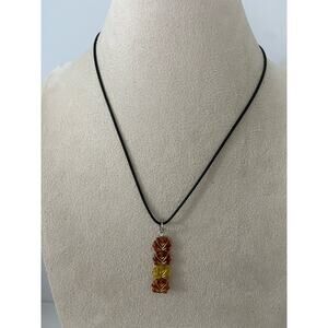 brown leaf pendant necklace